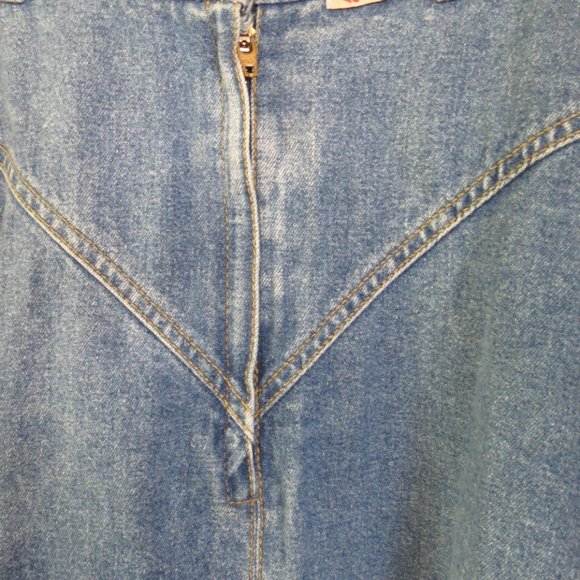 VINTAGE CORFU - DENIM FULL LENGTH SKIRT - SIZE 10 (small sizing) - Picture 6 of 8